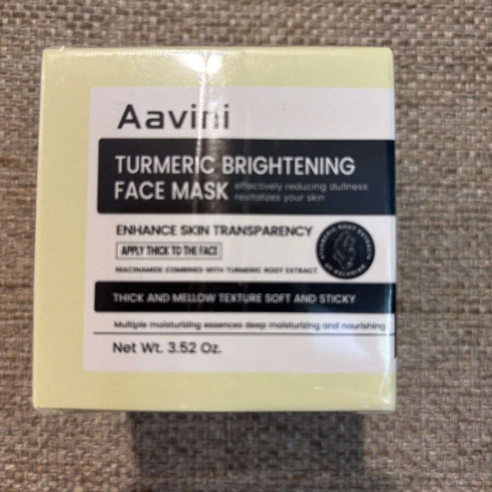 Aavini Turmeric Brightening Face Mask Women 3.52oz Yellow Niacinamide New